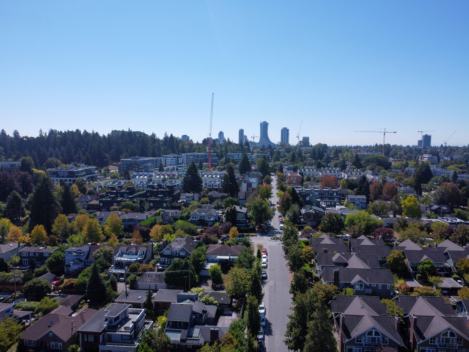 Aerial photograph showing the site in context, with King Edward station, the Cambie corridor and Queen Elizabeth Park beyond